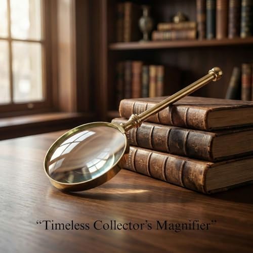 Magnifying Glass with Solid Brass Handle, Handheld Magnifying Glass Lens, Antique Magnifier, Reading, Inspection, Coin & Stamp, Astrologer, Low Sight Elderly Collectible Décor Gift - style: Brass Handel