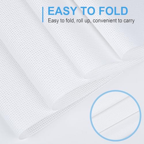 MYFAMIREA 16PCS Cross Stitch Fabric, 4 Sizes White Aida Cloth 14 Count Craft Embroidery Cloth Classic Reserve Cross Stitch for Home DIY Handmade Needlework Embroidery Decoration, 5.9 to 11.8 inch - color: White, size: 14 CT 5.9-11.8In (16 PCS)