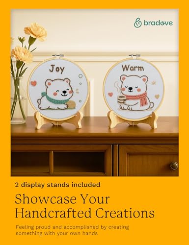 Bradove Bears Embroidery Kit for Beginners with Patterns - color: Bear