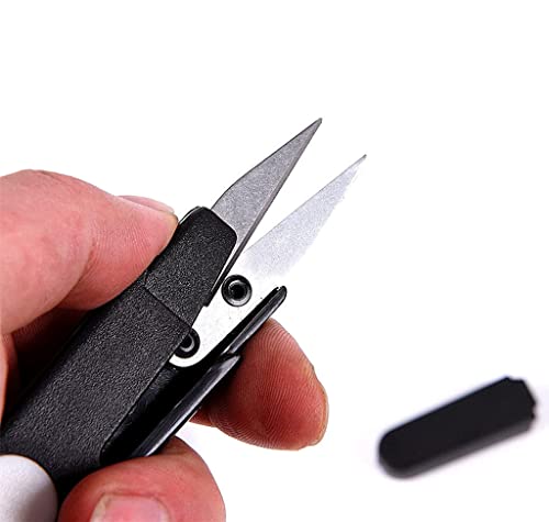 ALIMITOPIA Portable Scissor,Multipurpose U-Type Small Cutter Fishing Thread Yarn Scissor Trimming Nipper with Protective Cover for DIY Crafting Projects(4 Colors) - style: U-type