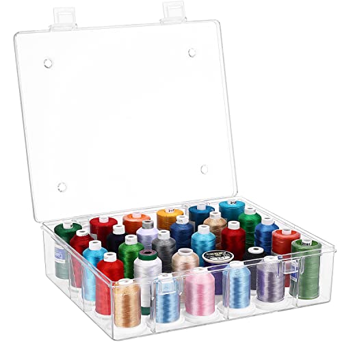 New brothread Pack of 2x30 Spools Tall and Clear Storage Box Organizer - size: 2X30
