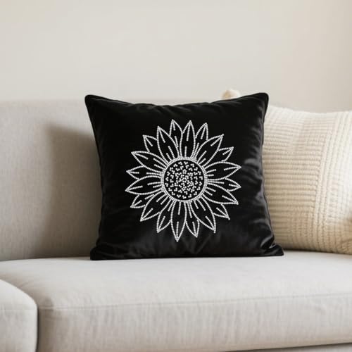 1 Pcs Sunflower Iron on Rhinestones Transfer, Spring Flower Hot Fix Iron on Patch Transfer Decals Crystal Heat Transfer Clothing Repair Decor for T-Shirt Hat Jacket Party - style: Sunflower