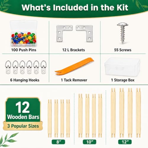 Needlepoint Stretcher Bars Kit, 12 Pcs Frame Set, 8/10/12 Inch - size: 8/10/12