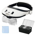 Large Lens Head Magnifier Headband Magnifying Glass with Light Hands free 8 LED Magnifier with White and Yellow Light for Close Work, Crafts, Hobby, Reading, Repairing, Sewing, Jewelry