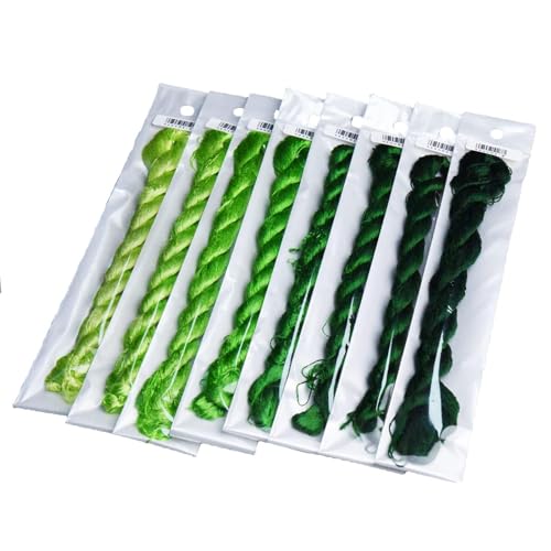 Natural Mulberry Silk Embroidery Thread – 8 Colors, 110m Each, Premium Hand-Dyed Silk Floss for Hand Embroidery, Cross-Stitch, and Needlework (01) - color: 01
