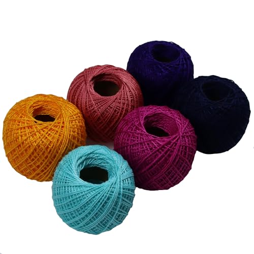 KCS Mercerized Pearl Cotton Thread Size 8 Crochet Needlework Embroidery Threads Ball (6, 19) - color: 19