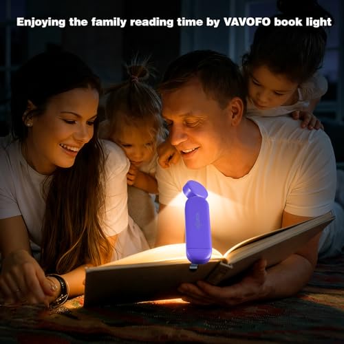 VAVOFO USB Rechargeable Book Light, Bookmark Clip on LED Reading Light - color: Dark Purple
