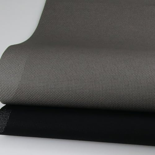 KCS 2 pc of 15" x 18"(38cmx45cm) Counted Cross Stitch Cotton Aida Cloth Needlework Fabric Box (Dark Grey+Black,18CT) - color: Dark Grey+black, size: 18CT