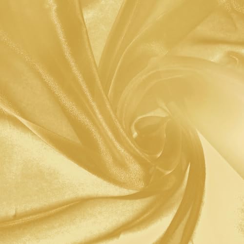 Manyshofu Gold Organza Fabric by The Yard, 60 Wide (2 Yard) - color: Gold, size: 2 Yard