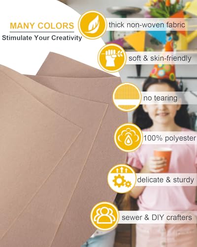 Tan Felt Fabric 72" x 18", Large Stiff Craft Felt Sheet by The Yard - color: Tan, size: 72" X 18" (0.5 Yard)
