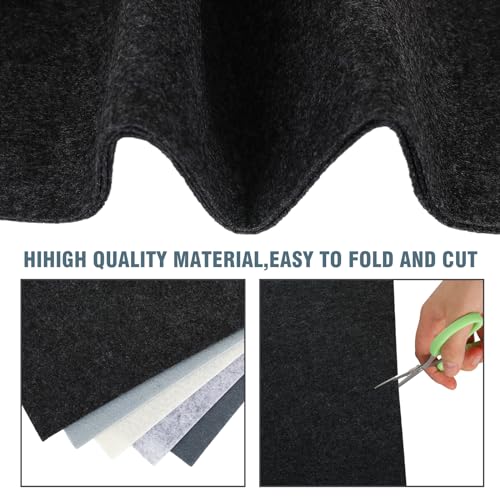 Whaline 18Pcs Black Gray White Felt Fabric Sheets Assorted Soft Thick Craft Felt Pack for DIY Craft Sewing Patchwork Art Projects, 7.9 x 11.8 Inch - color: Black