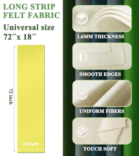 Lemon Yellow Felt Fabric 72" X 18" 1.6mm Thick Soft Rectangle Felt Sheet - color: Lemon Yellow, size: 72" X 18"(Half Yard)