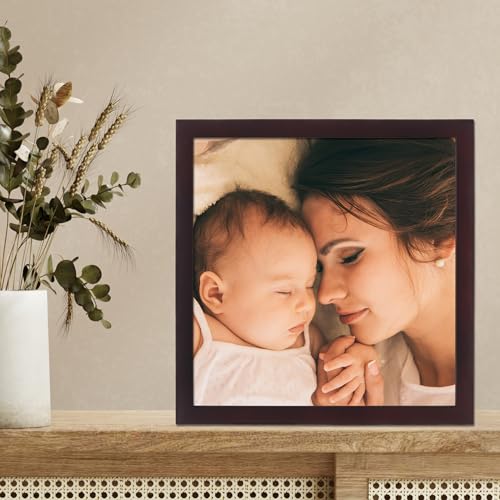 Lawrence Frames 755988 Espresso Wood Picture Frame, 8x8, Dark Walnut - color: Dark Walnut, size: 8x8