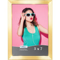 Icona Bay 5x7 Picture Frame, Gold Solid Wood Scandinavian Style Frame for Photo, Pizzazz Collection - color: Gold, size: 5x7