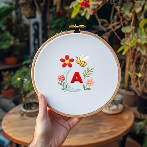 ORIGACH 4 Sheets Alphabet & Number Water Soluble Embroidery Patterns Stabilizers - Pre-Printed ABC Letters, 0-9 Numbers & Icon Designs - Stick & Stitch Embroidery Paper for Hand Sewing Lovers - color: Alphabet & Number