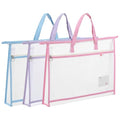 3 Pcs Project Bag for Quilting Sewing Craft Storage for Quilter A3 Clear Mesh Design Art Supply Bag Artwork Storage Organize for Artwork Charts and Teaching Material (17.7×13 Inch)
