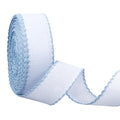 BENECREAT 14.8yd x 1.4in Aida Band with Light Sky Blue Edge, Cross Stitch Fabric for Embroidery Needlework Bookmark DIY Crafts, 0.7mm Thick - color: Light Sky Blue Edge