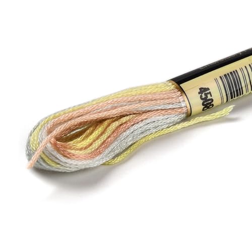Cross Stitch Floss 10 Skeins Variegated Embroidery String 6 Strands Segment Dyed Polyester for Friendship Bracelet Needlepoint Sewing Knitting Crafts (Pale Goldenrod) - color: Pale Goldenrod