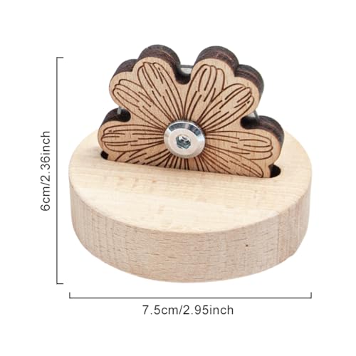 Daisy Thread Cutter with Anti-Slip Wooden Base, Rotary Flower Blade