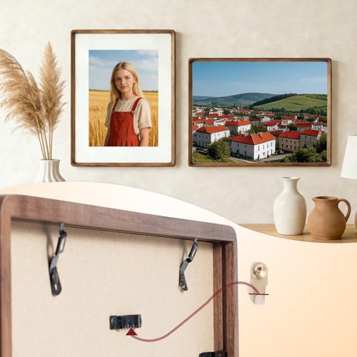 12x16 Picture Frame Wood with Mat Matted to 8.5x11, Wall Photo Frames - size: 12×16