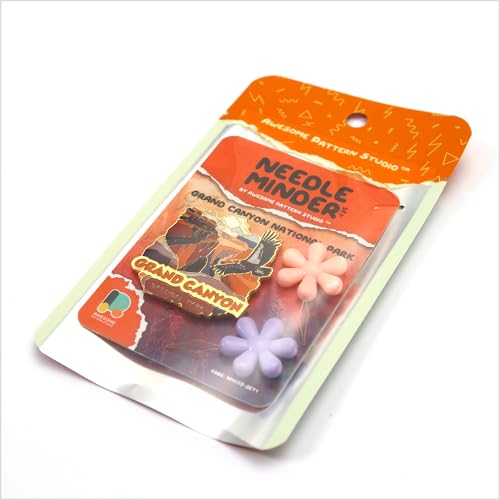 Awesome Pattern Studio Needle Minder Set - Grand Canyon National Park Magnetic Needle Minder + 2 Needle Threaders. Enamel Pin for Cross Stitch, Embroidery and Craft - size: Grand Canyon Modern Design - SET #1