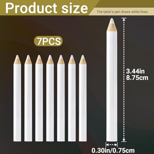 7PCS Fabric Pencils for Sewing, White, 8.75 cm - color: White-7pcs