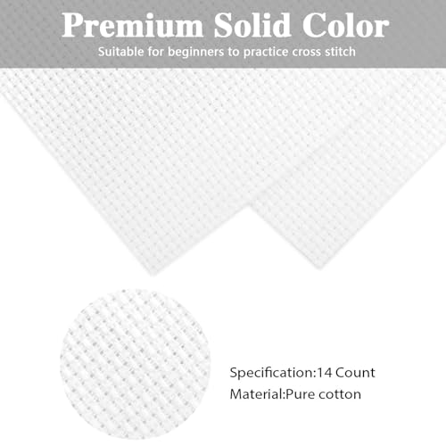 Generic Cross Stitch Aida Cloth, 14 Count, 39 x 59 inches, White