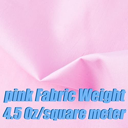 5 Yard Pink Cotton Fabric,Natural Cotton Poplin Fabric by The Yard, 59 Inches Wide 100% Cotton Fabric,Soft Embroidery Muslin Quilting Material for Sewing Material Apparel Cloth - color: Pink, size: 5 Yards