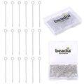 BEADIA Platinum Plated Open Eye Pins Non Tarnish 20mm 200pcs for Jewelry Making Findings - color: Open Eye Pins Platinum, size: 20x0.7mm