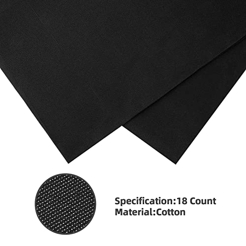 Caydo 18 Count Aida Cloth Black Aida Cross Stitch Aida Cloth for Handmade Cross Stitch Fabric Needlework, 39 x 60 inch - color: Black, size: 18 Count