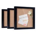 Muzilife 8x8 Shadow Box 3D Picture Frames, Wood, Real Glass, Black, 3 Pack - color: 3 Pcs 8x8-black