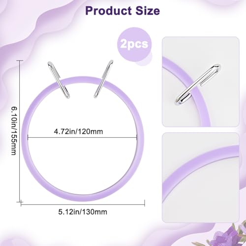 GORGECRAFT 2Pcs Plastic Embroidery Hoops Spring Tension Shed Embroidery Hoop Cross Stitch Hoops Circle Round Ring Frame for Handy Sewing Embroidery Cross Stitch Beginners 6.1 x 5.1 x 0.7inch - size: 6.1 x 5.1 x 0.7 inch