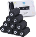 Simthread All Purpose Sewing Thread, 10 Spool 1000 Yards Each Bobbin Polyester Thread for Sewing, Handy Polyester Sewing Threads for Sewing Machine - (Black Series) - color: black series