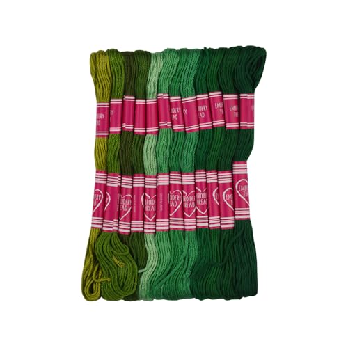 Friendship Bracelet String 12 Skeins, Embroidery Floss Cross Stitch Embroidery Thread Floss Bracelet Making Yarn, Craft Floss (Green Series) - color: Green Series