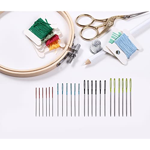 SINGER Chenille Needles in Dial Compact, Assorted Sized Sewing Needles, Sizes 20, 22, 24, 26, Set of 24