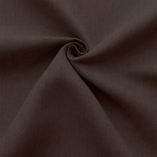 Barcelonetta | Linen Fabric | Natural Linen Cloth | Embroidery, Sewing | Soft, Breathable | 55" Wide | 70% Linen, 30% Rayon | Hemp, Jute, Needlework, Lining (Brown, 1 Yard) - color: Brown, size: 1 Yard