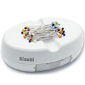 Sizobi Magnetic Pin Cushions for Sewing with 100Pcs Ball Head Straight Pins - color: white
