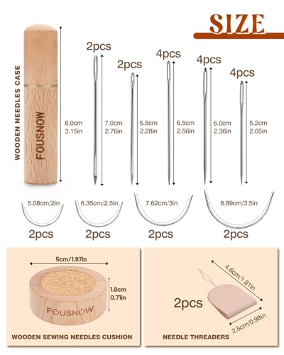 FOUSNOW 28 Pcs Leather Sewing Needles Kit, Heavy Duty Sewing Needles Kit - size: Style1-24 Pcs