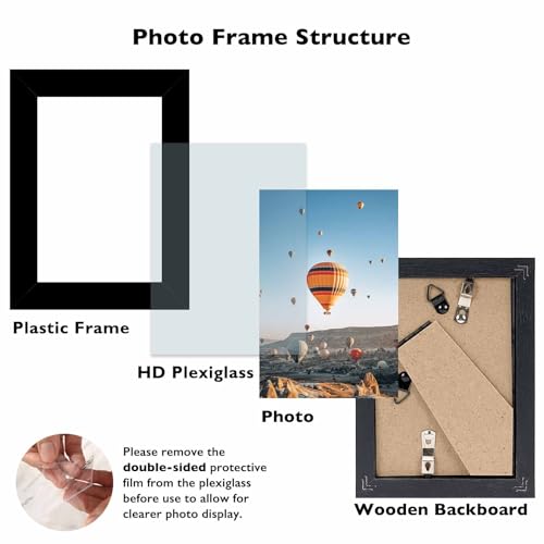 JCJMY 3.5x5 Picture Frame Black for Wall or Tabletop, 3.5 x 5 Wall Gallery Poster Photo Frame with Shatter Resistant Plexiglass, Black - color: Black, size: 3.5x5 inch