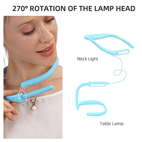Neck Reading Light for Bed Adjustable: 3 Color Bendable Arms Blue - color: Blue, size: 1-Pack