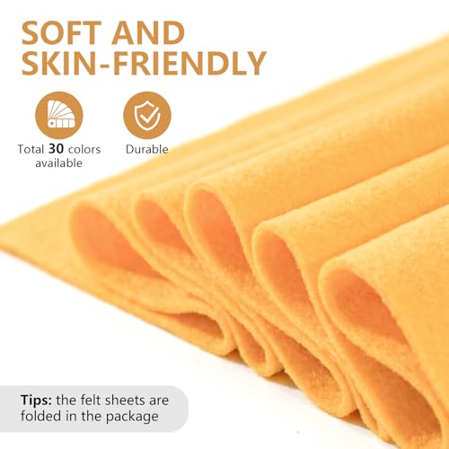 Butter Yellow Soft Felt Sheet 36'' X 36'', 1.4mm Large Felt Fabric Sheet - color: Butter Yellow