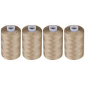 Simthread All Purpose Sewing Thread, 4 Spools Each 1000 Yards of Polyester Threads for Sewing Machine, Sewing Machine Supplies for Beginners, Hand Stitching, Quilting, Serger (Light Brown) - color: Light Brown