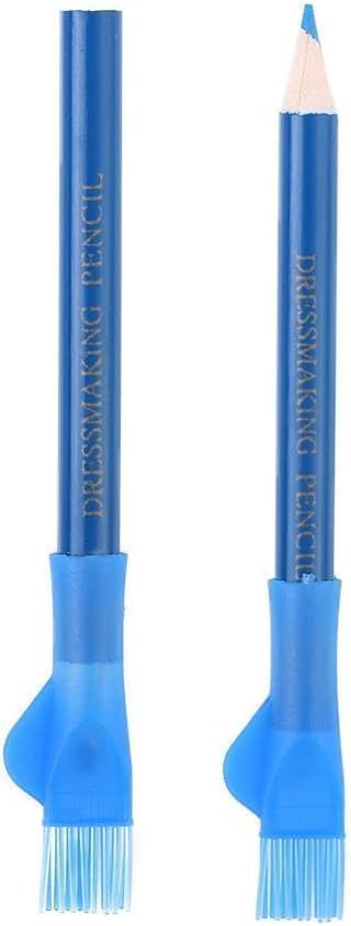 3Pcs Blue White Red Sewing Fabric Pencils,Tailor 's Mark Chalks Fabric Chalk Pens,Fabric Marking Pencil with Cover Brush Dressmaker Tracing Tools,Sewing Marking and Tracing Tools,Sewing Tools