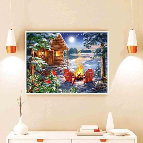 4 Pack Four Seasonal Scenery Stamped Cross Stitch Kits for Adults Beginners - color: 4 Pack Four Seasonal Landscape
