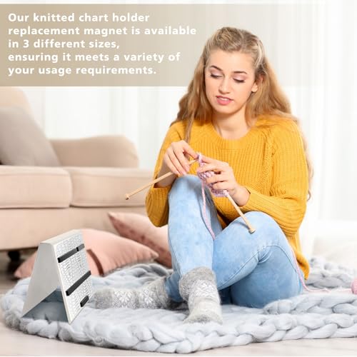Flutesan 1 Pcs Knitting Pattern Holder, Fold up Cross Stitch Knitting Chart Keeper with Replacement Magnets, Magnetic Cross Stitch Accessories (Folded Size 6.1 x 9 Inch,Beige) - color: Beige, size: Folded Size 6.1 x 9 Inch