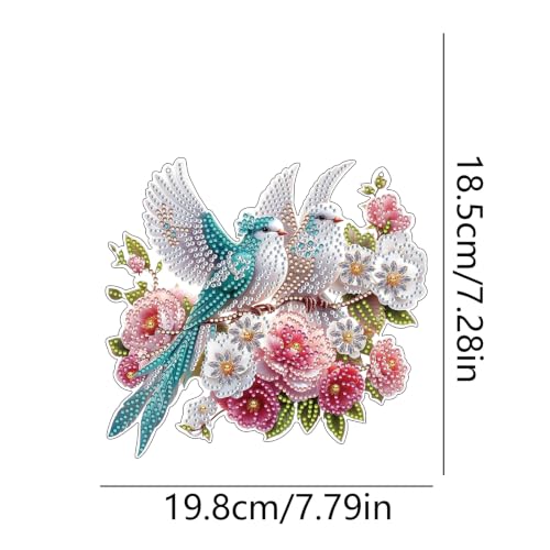 STGLCR Bird Diamond Art Painting Kit, Hanging Double Sided Diamond Art Suncatchers Window Pendants,Diamond Painting Crafts Gift, DIY Special Shaped Gem Wall Ornament for Adults(Bird) - color: Bird