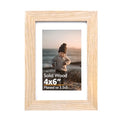 KINLINK 4x6 Frame Natural, Solid Wood 4 x 6 Picture Frame with Acrylic Plexiglass for 3.5x5 with Mat, Tabletop and Wall Display Photo Frames 4x6 Natural, 1 Pack - color: Natural, size: 4x6