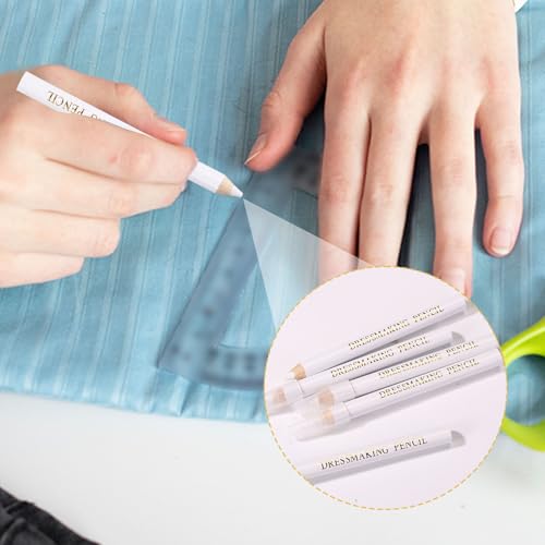 6pcs Fabric Markers for Sewing Pen, Water Soluble Tailors Chalk (White) - color: White
