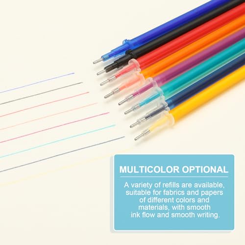 PATIKIL 24 Pcs Erasable Gel Pens Refills, 0.5mm Heat Erasable Pens Refills for Fabric Disappearing Ink Fabric Marking Pen for Sewing Quilting Writing, Dark Blue Ink - color: Dark Blue