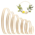 Jetec 14 Pcs Wooden Bamboo Floral Hoop 7 Sizes Set Macrame Craft Rings Wreath Round Wooden Hoops for DIY Wedding Wreath Decor Dream Wall Hanging Catcher Crafts Making